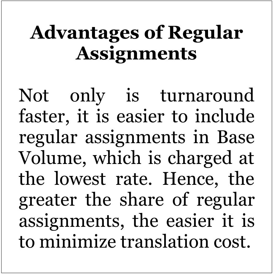 advantages of regular translation assignments